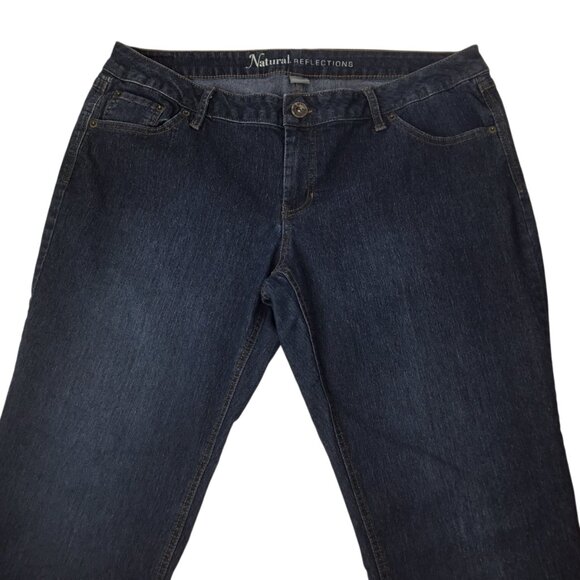 Natural Reflections Jeans Womens 18 P Petite Blue Denim Stretch Straight Leg 28" - Picture 4 of 8